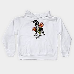 Crow and roses Kids Hoodie